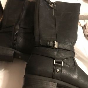 Tall wide calf black boots